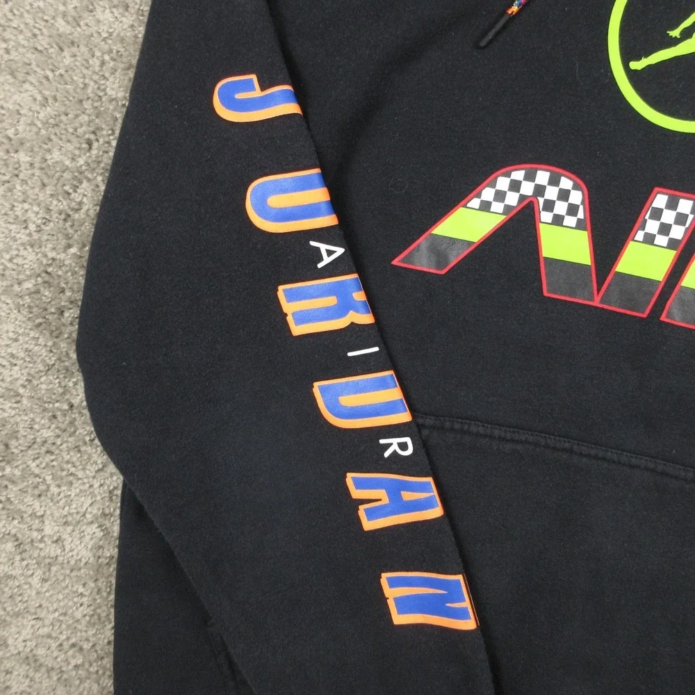 Jordan Sweater Mens Medium Black Sport DNA Racing Pullover Hoodie Sweatshirt
